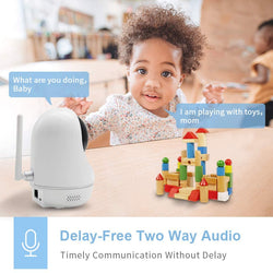 Camara de Vigilancia para Bebe, Visión Nocturna, Cámara de Seguridad compatible con Alexa