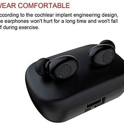 DuoDuo - True Wireless Earbuds - 120 horas en total - Auriculares Bluetooth V5.0, TWS Mini Earbuds Auriculares estéreo - Micrófono incorporado - Con estuche de carga