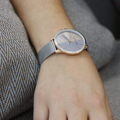 Nine West NW/1981 Reloj de Brazalete de Malla con Esfera de Rayos Solares para Mujer