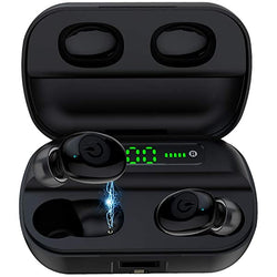 DuoDuo - True Wireless Earbuds - 120 horas en total - Auriculares Bluetooth V5.0, TWS Mini Earbuds Auriculares estéreo - Micrófono incorporado - Con estuche de carga