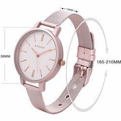 Reloj de Pulsera Color Rosa Metalico de cuarzo - marca Kimomt